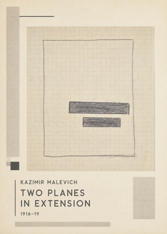 Kazimir Malevich Two Planes in Extension No1 - Affiche