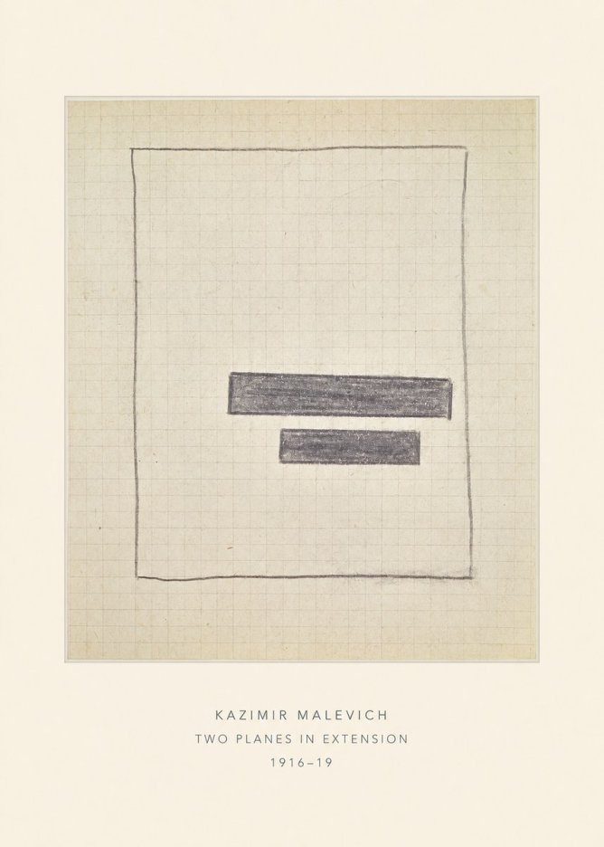 Kazimir Malevich Two Planes in Extension No4 - Affiche