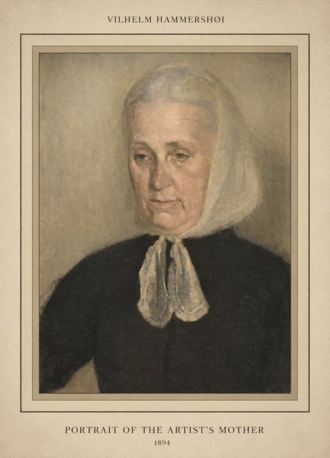Vilhelm Hammershøi Portrait of the Artist's Mother · 1894 No3 - Affiche