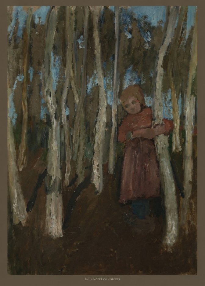 Paula Modersohn-Becker Girl in a Birch Forest No6 - Affiche