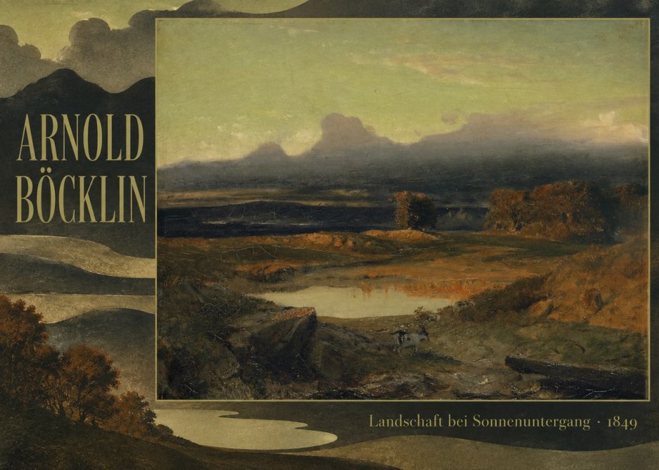 Arnold Böcklin Landschaft Bei Sonnenuntergang No6 - Affiche