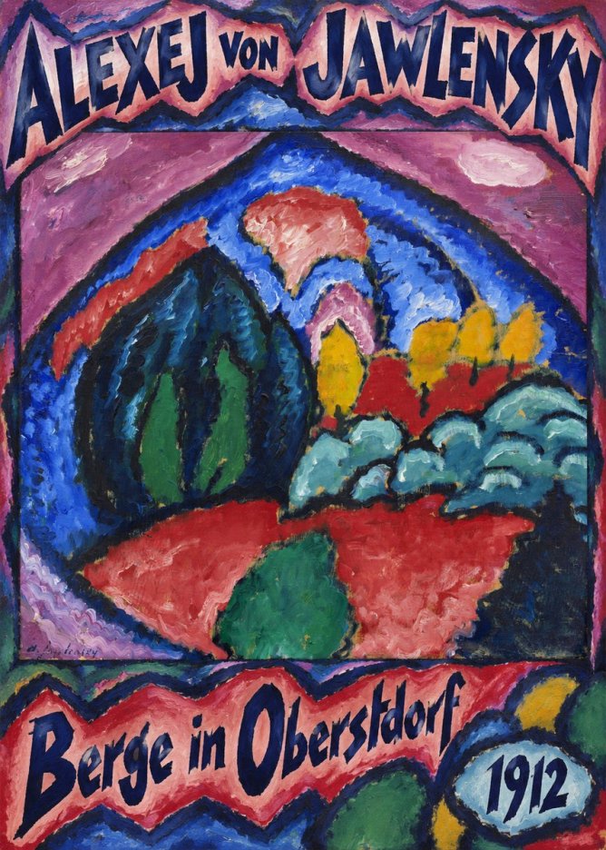 Alexej von Jawlensky Berge in Oberstdorf No5 - Affiche