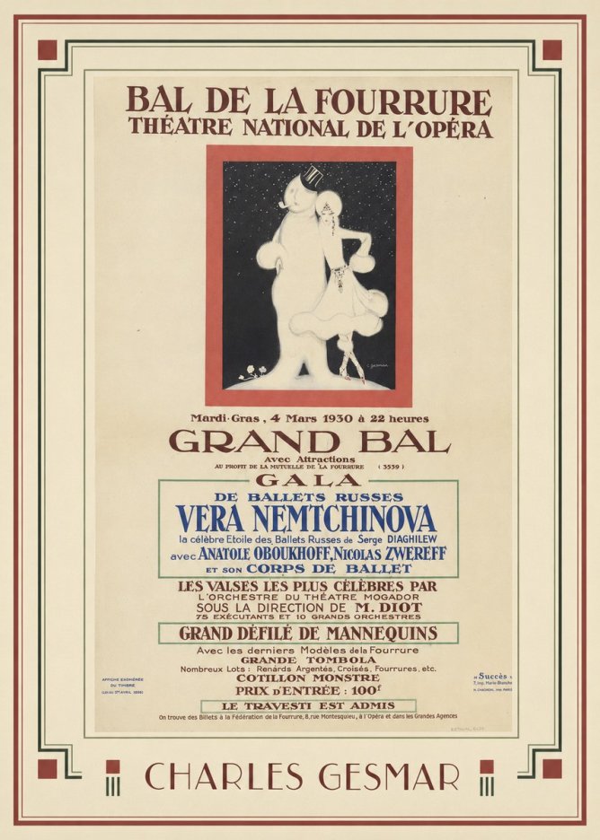 Charles Gesmar Bal De La Fourrure III No1 - Affiche