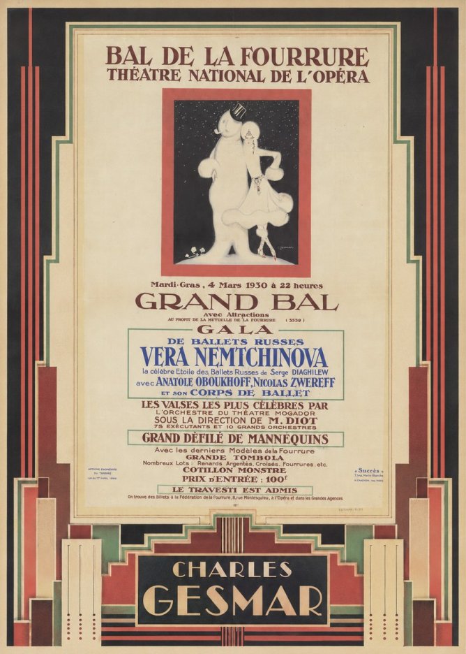 Charles Gesmar Bal De La Fourrure III No4 - Affiche