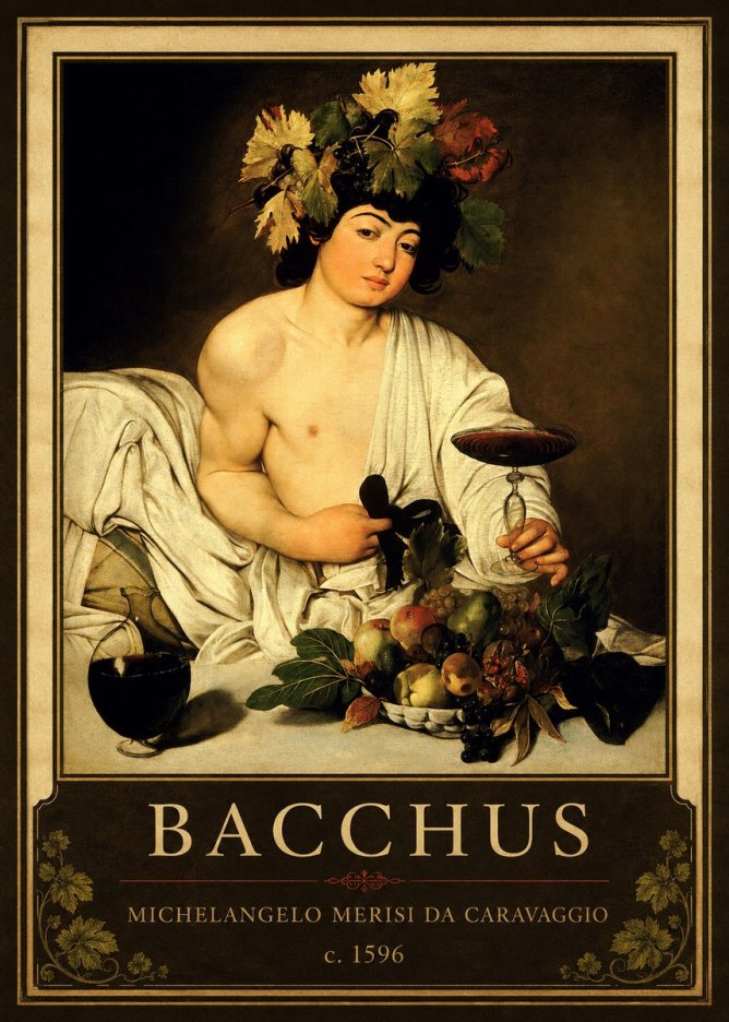 Michelangelo Merisi da Caravaggio Bacchus III No1 - Affiche