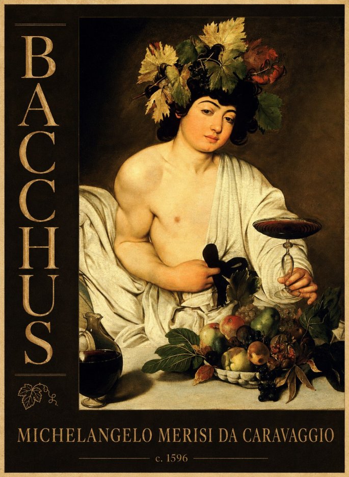 Michelangelo Merisi da Caravaggio Bacchus III No4 - Affiche