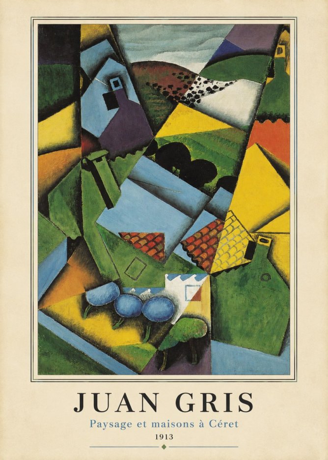 Juan Gris Paysage Et Maisons À Céret No4 - Affiche