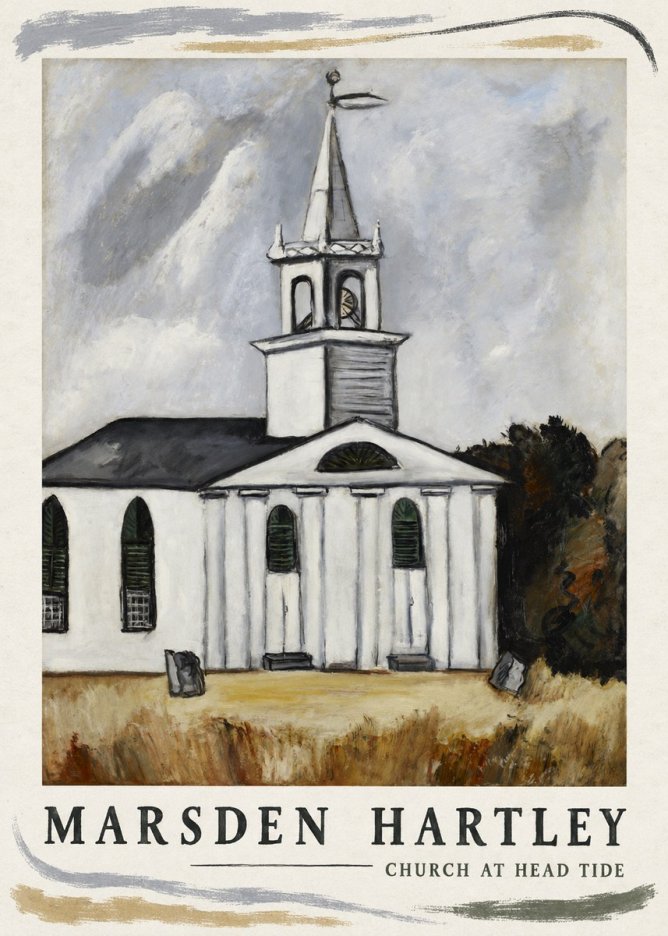 Marsden Hartley Church at Head Tide No4 - Affiche