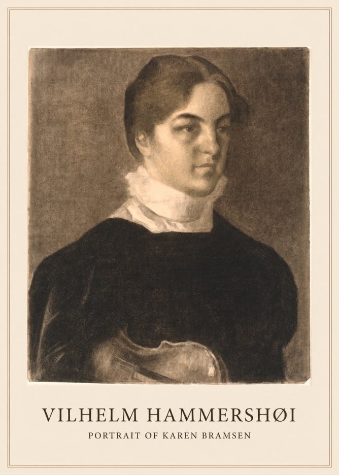 Vilhelm Hammershøi Portrait of Karen Bramsen No1 - Affiche
