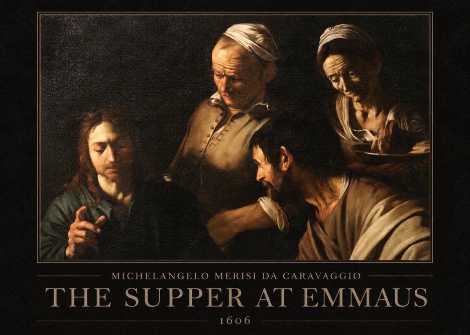 Michelangelo Merisi da Caravaggio The Supper at Emmaus I No1 - Affiche