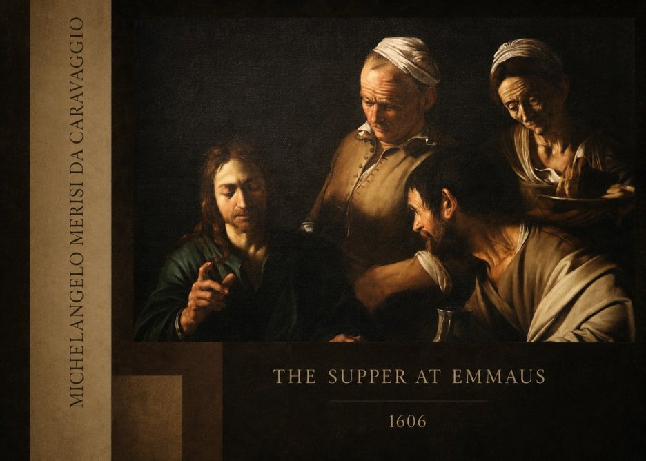 Michelangelo Merisi da Caravaggio The Supper at Emmaus I No3 - Affiche
