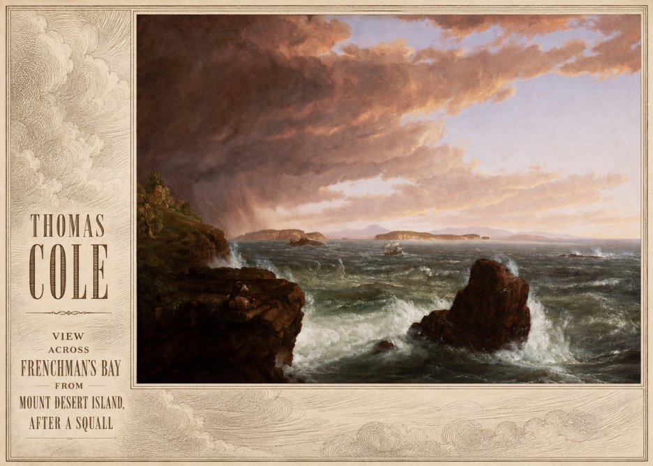 Thomas Cole View Across Frenchman's Bay from Mount Desert Island, After a Squall II No3 - Affiche