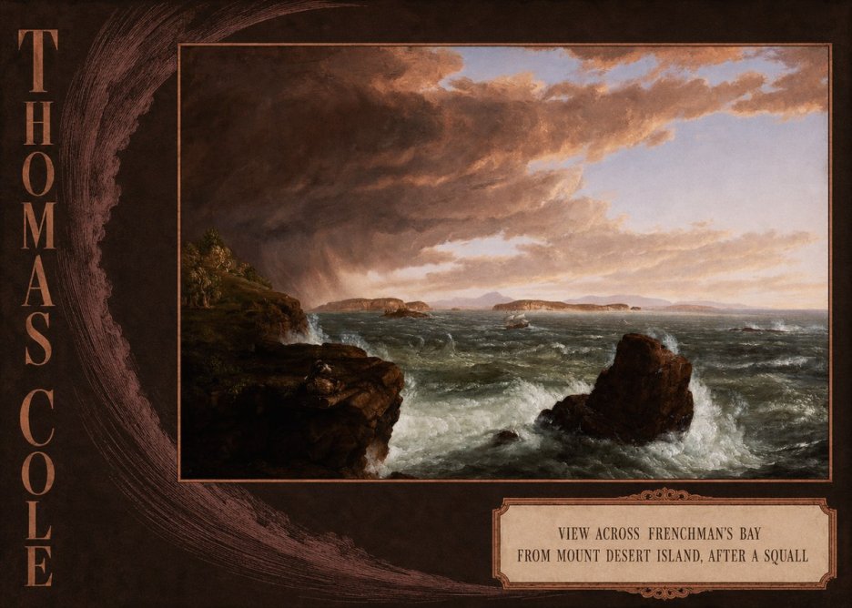 Thomas Cole View Across Frenchman's Bay from Mount Desert Island, After a Squall II No4 - Affiche