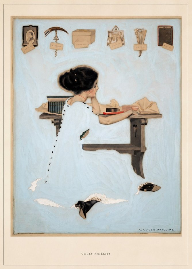 Coles Phillips Thinking of Him No4 - Affiche