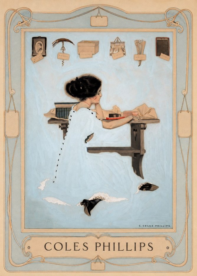 Coles Phillips Thinking of Him No5 - Affiche