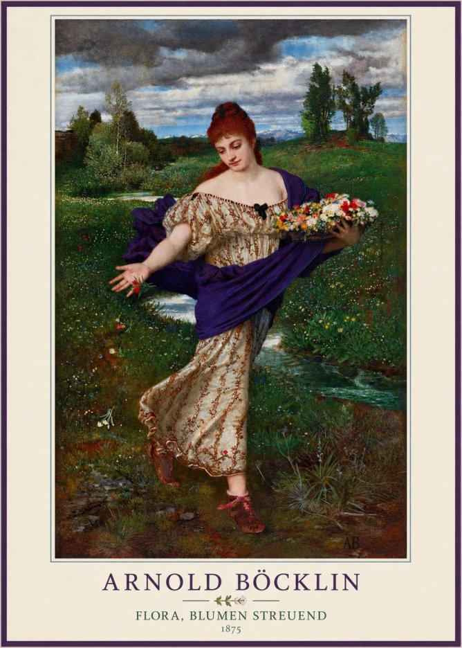 Arnold Böcklin Flora, Blumen Streuend II No4 - Affiche
