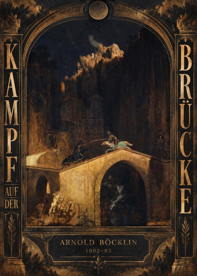 Arnold Böcklin Kampf Auf Der Brücke No6 - Affiche