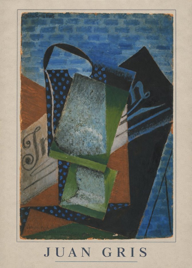 Juan Gris Still Life with Fruit Bowl and Bottle No4 - Affiche