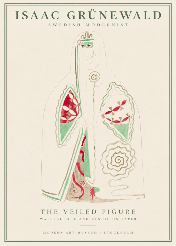 Isaac Grünewald The Veiled Figure No1 - Affiche