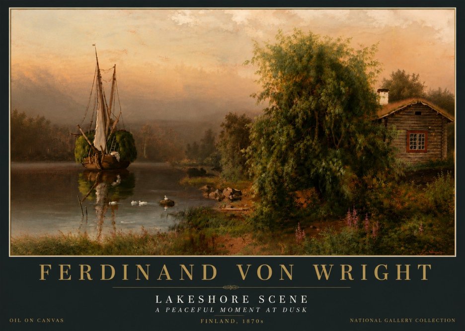 Ferdinand von Wright Lakeshore Scene No6 - Affiche