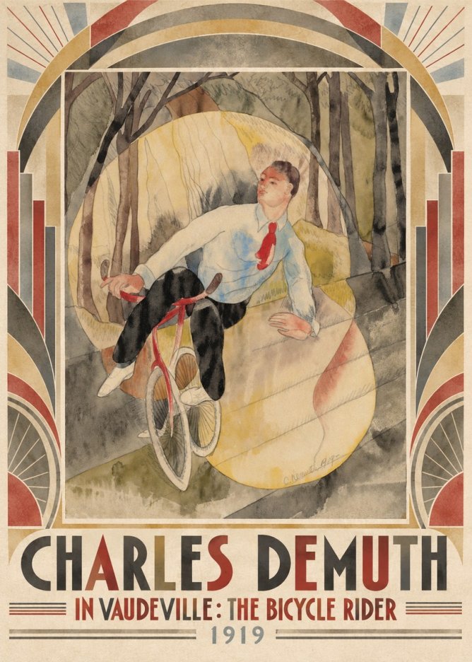 Charles Demuth In Vaudeville: the Bicycle Rider No5 - Affiche