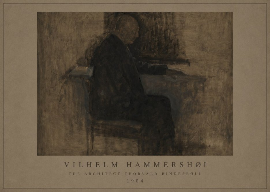 Vilhelm Hammershøi The Architect Thorvald Bindesbøll No1 - Affiche