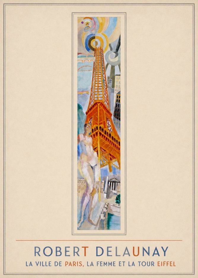Robert Delaunay La Ville De Paris, La Femme Et La Tour Eiffel No4 - Affiche