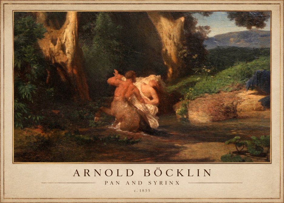Arnold Böcklin Pan and Syrinx No1 - Affiche