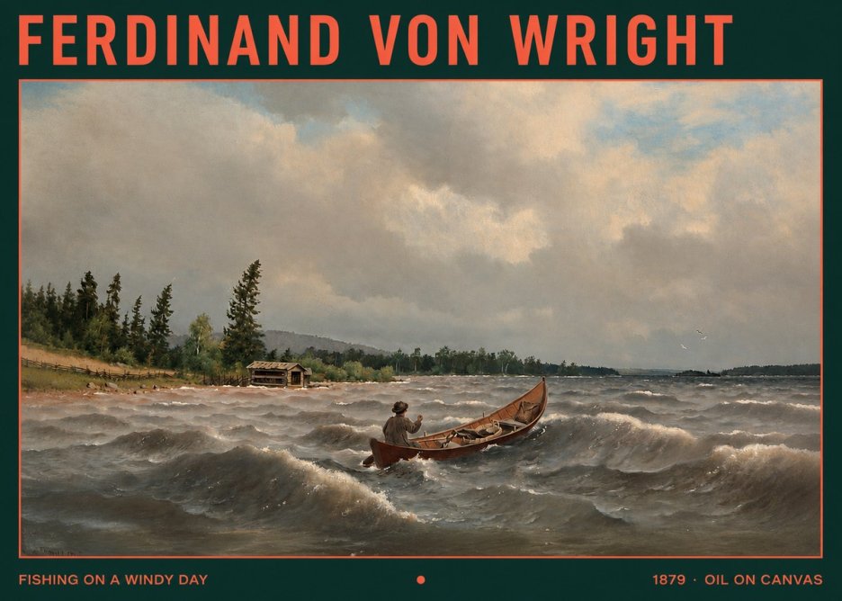 Ferdinand von Wright Fishing on a Windy Day No2 - Affiche