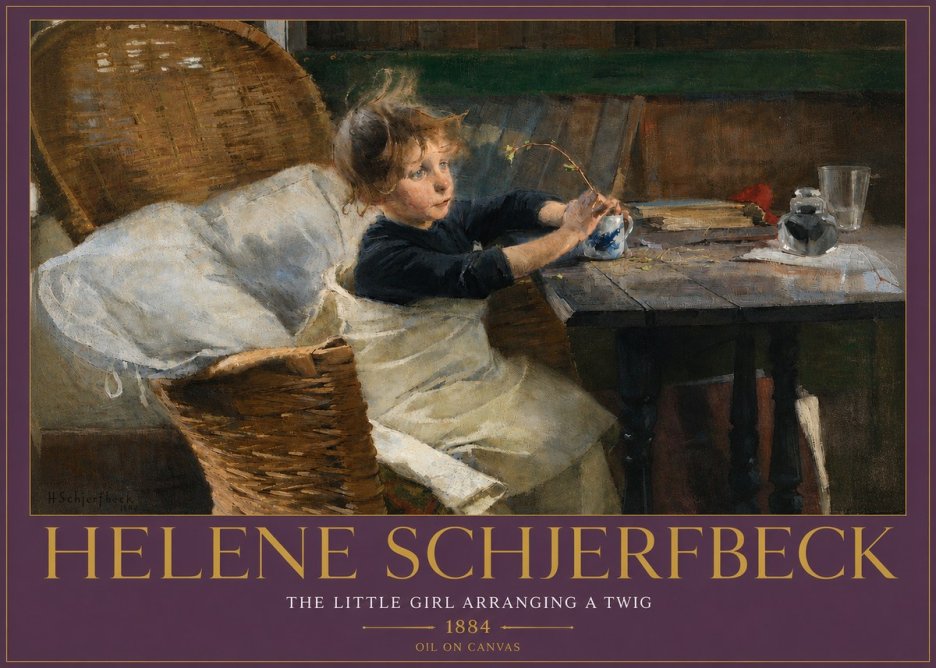 Helene Schjerfbeck The Little Girl Arranging a Twig No4 - Affiche