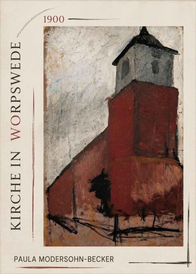 Paula Modersohn-Becker Kirche in Worpswede No1 - Affiche