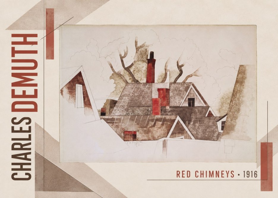 Charles Demuth Red Chimneys No3 - Affiche