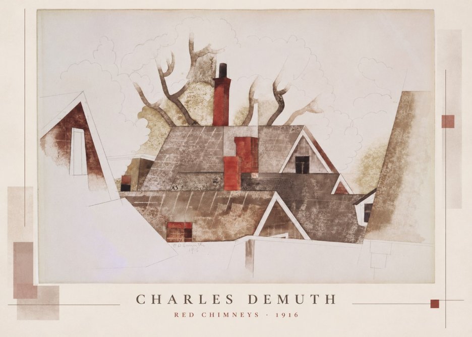 Charles Demuth Red Chimneys No5 - Affiche