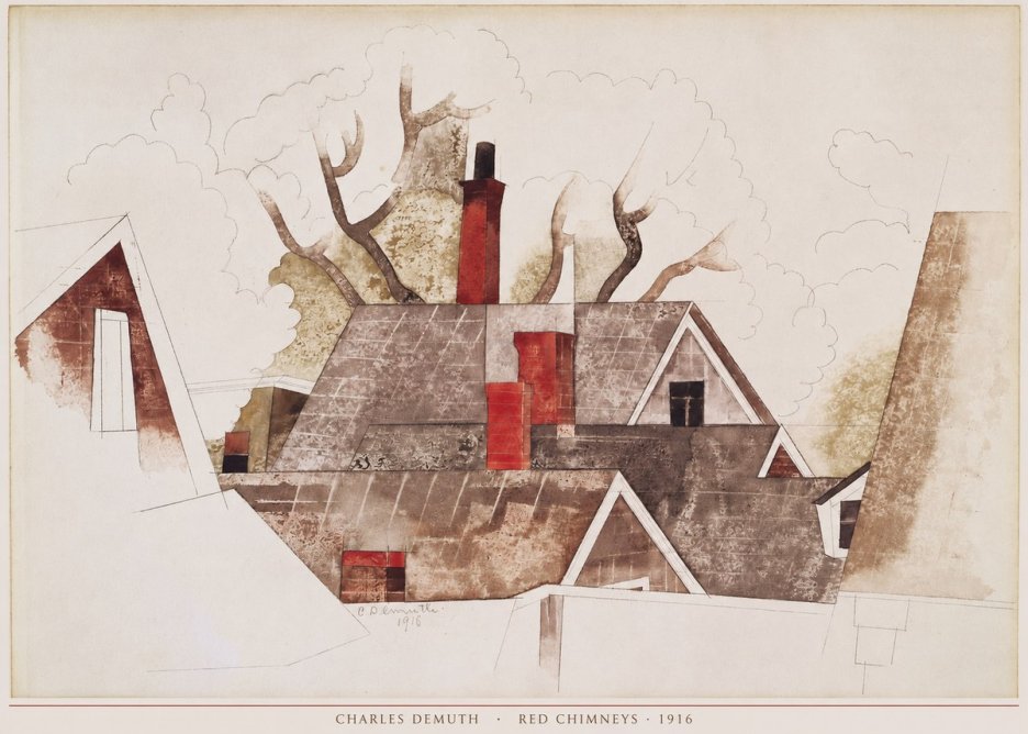 Charles Demuth Red Chimneys No6 - Affiche