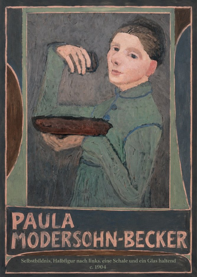 Paula Modersohn-Becker Selbstbildnis, Halbfigur Nach Links, Eine Schale Und Ein Glas Haltend No5 - Affiche