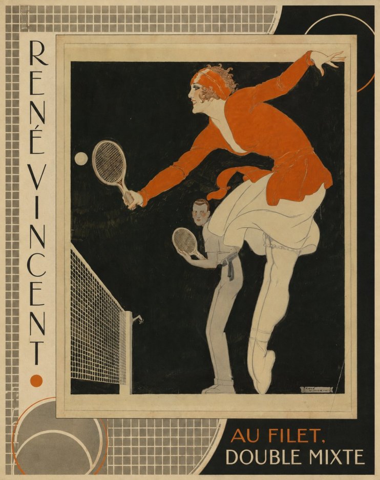 René Vincent Au Filet, Double Mixte No3 - Affiche