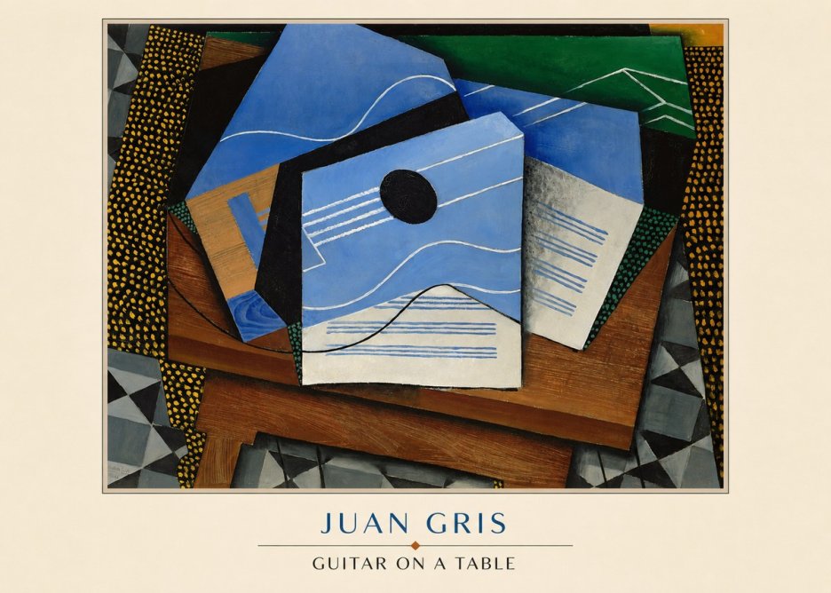 Juan Gris Guitar on a Table No3 - Affiche