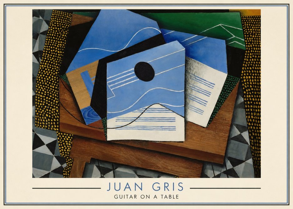 Juan Gris Guitar on a Table No6 - Affiche