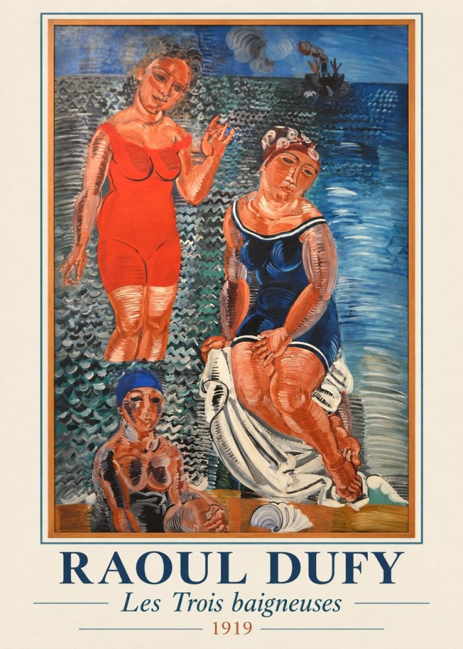 Raoul Dufy Les Trois Baigneuses No1 - Affiche