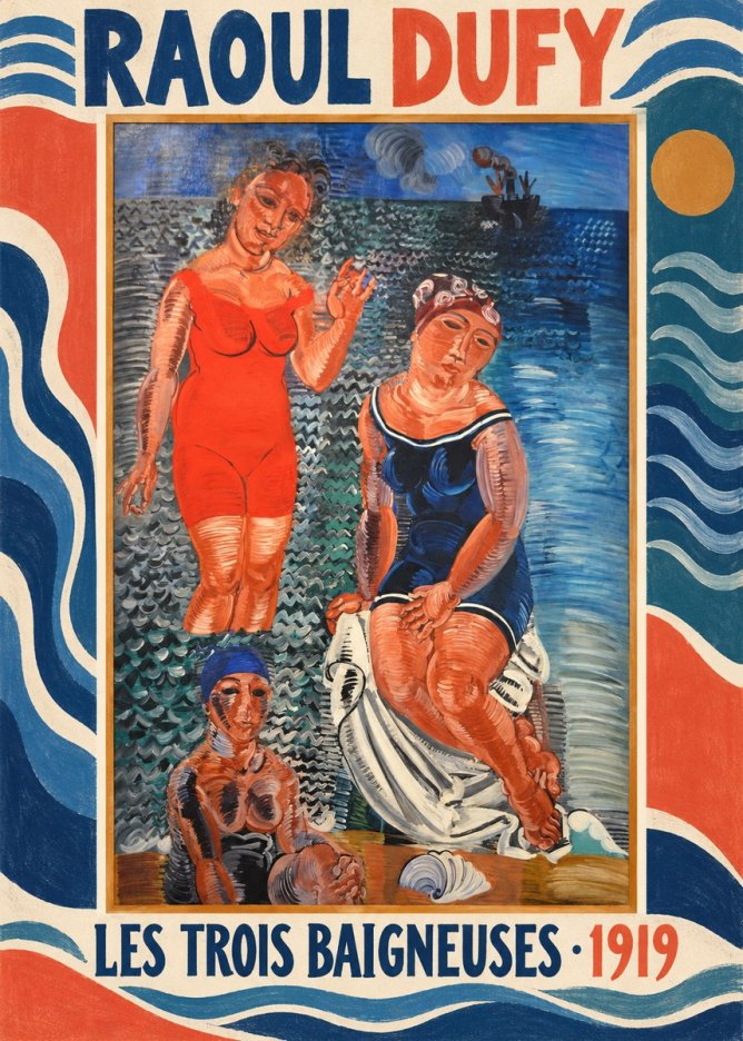 Raoul Dufy Les Trois Baigneuses No2 - Affiche