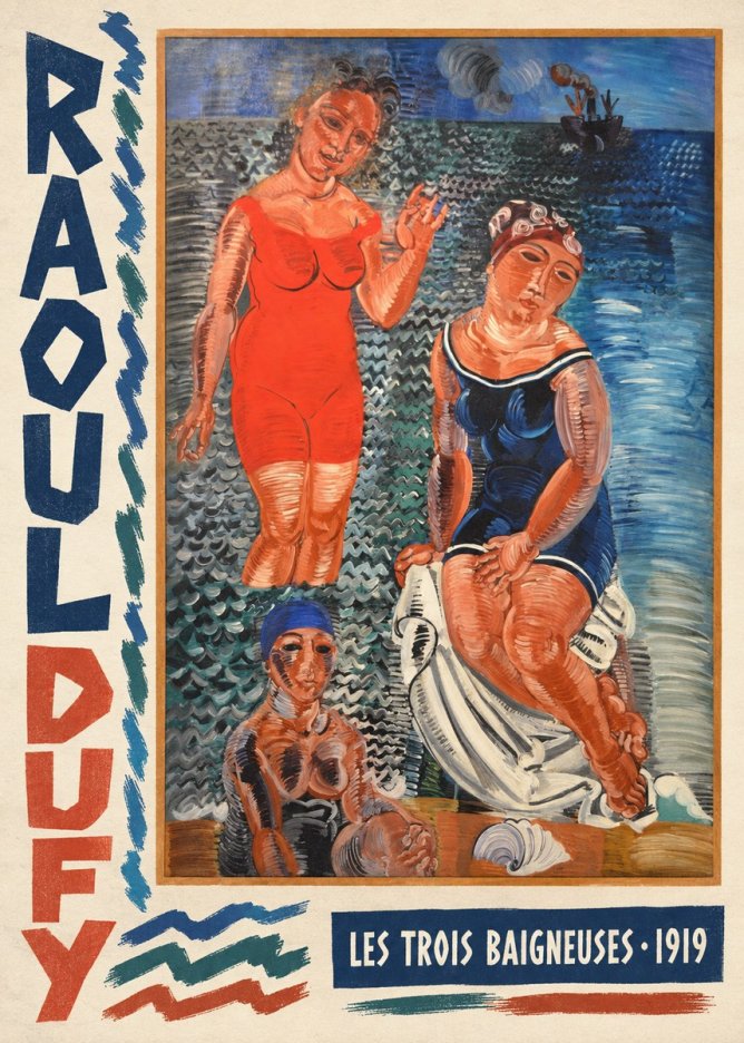 Raoul Dufy Les Trois Baigneuses No4 - Affiche