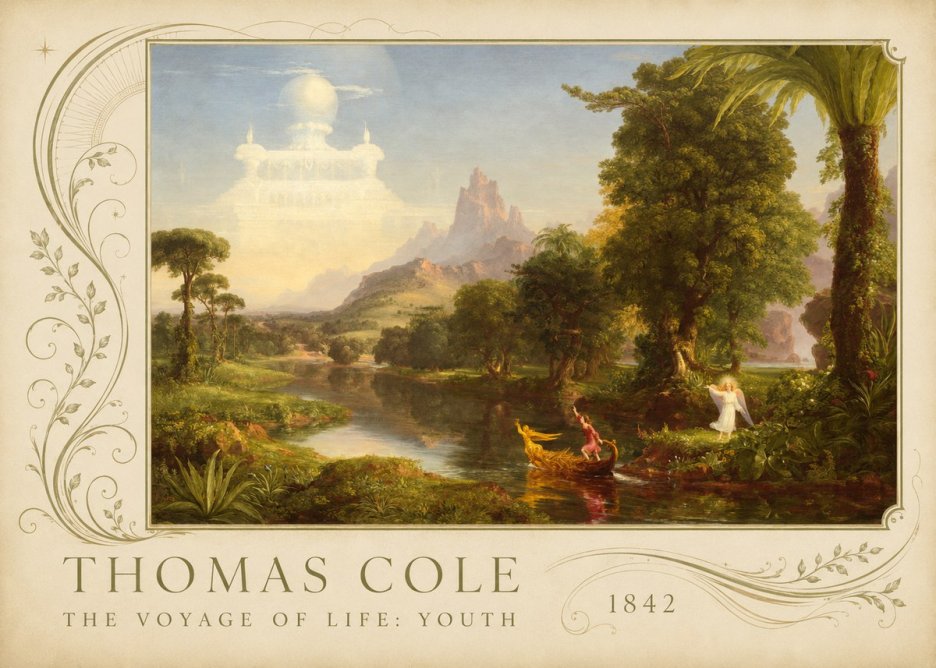 Thomas Cole The Voyage of Life: Youth III No2 - Affiche