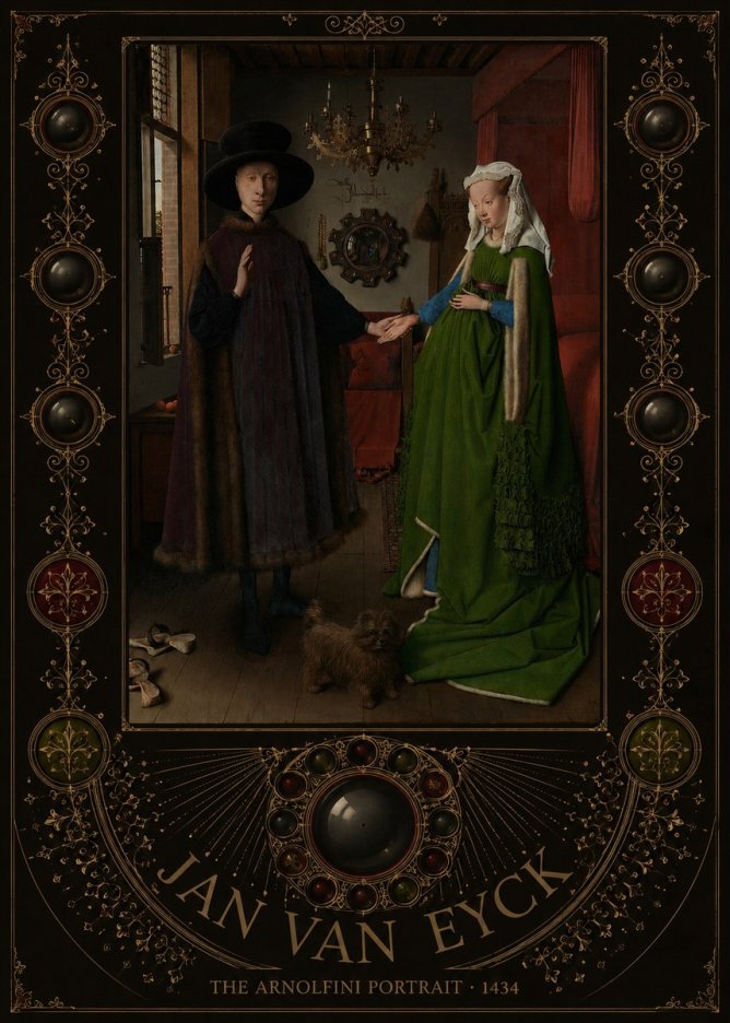 Jan van Eyck The Arnolfini Portrait VII No4 - Affiche