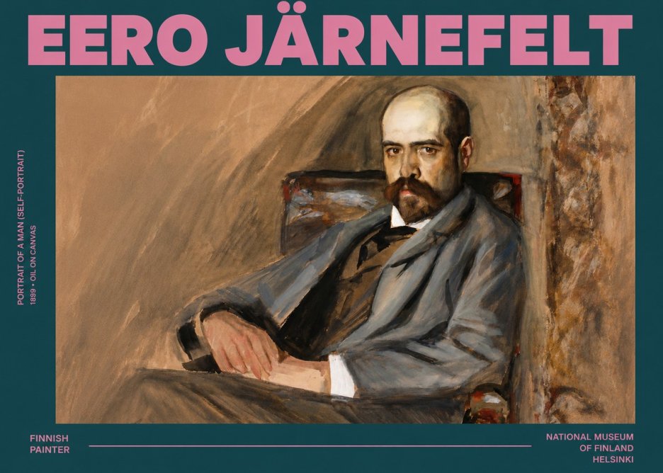 Eero Järnefelt Portrait of a Man (Self-portrait) No3 - Affiche