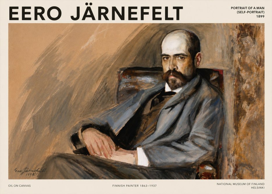 Eero Järnefelt Portrait of a Man (Self-portrait) No6 - Affiche