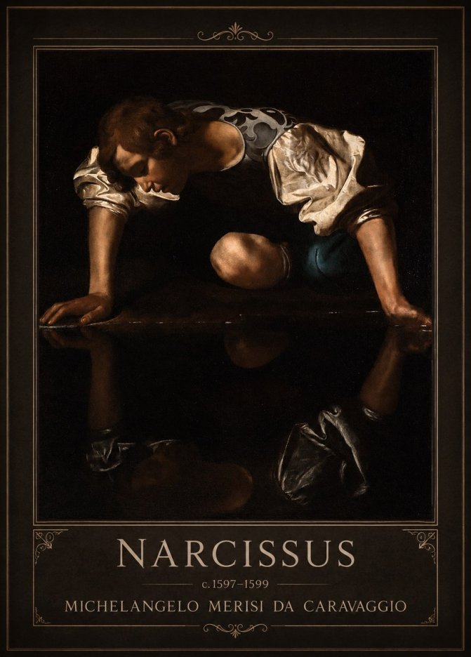 Michelangelo Merisi da Caravaggio Narcissus II No1 - Affiche