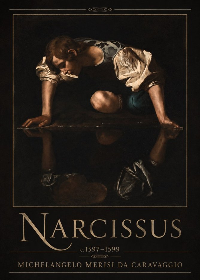 Michelangelo Merisi da Caravaggio Narcissus II No2 - Affiche