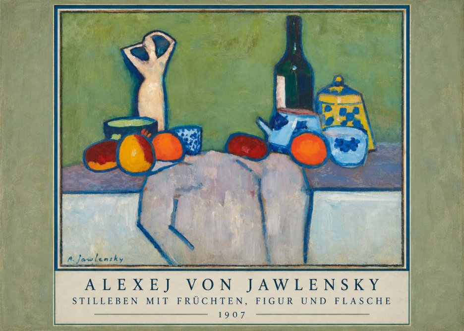 Alexej von Jawlensky Stilleben Mit Früchten, Figur Und Flasche 1907 No3 - Affiche
