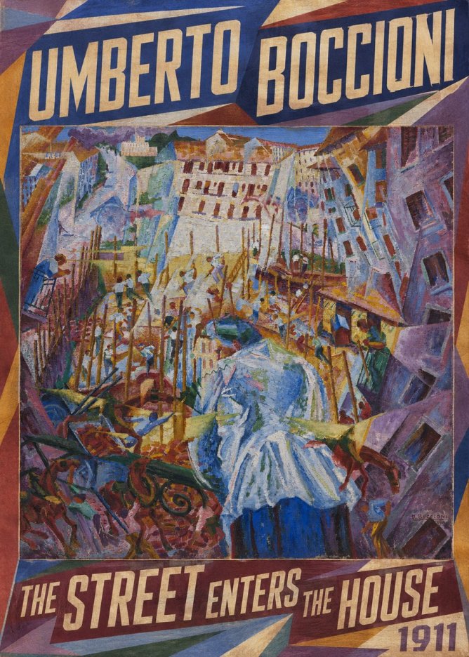 Umberto Boccioni The Street Enters the House No1 - Affiche