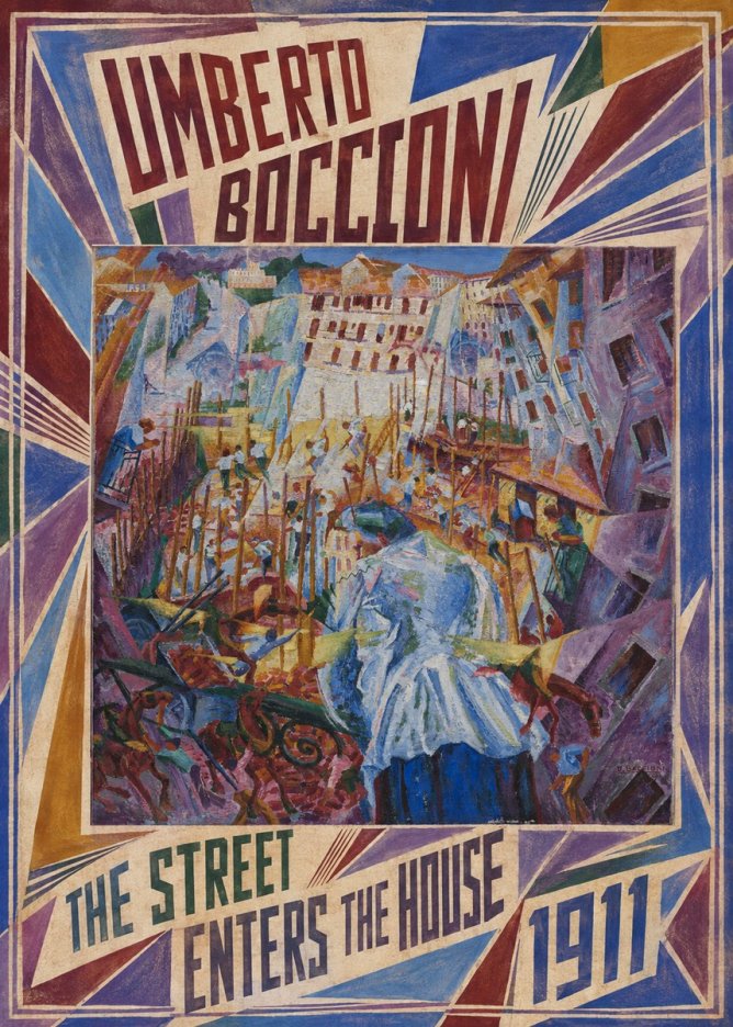 Umberto Boccioni The Street Enters the House No4 - Affiche